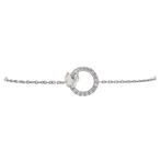 Witgouden armband met zirkonia 17-18.5 cm 18 karaat, Sieraden, Tassen en Uiterlijk, Armbanden, Verzenden, Zo goed als nieuw, Wit