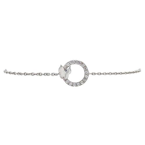 Witgouden armband met zirkonia 17-18.5 cm 18 karaat, Sieraden, Tassen en Uiterlijk, Armbanden, Wit, Zo goed als nieuw, Goud, Verzenden