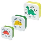 Lunchbox Gekleurde Dinos set 3st S/M/L Rood/Geel/Groen NIEU, Nieuw, Ophalen of Verzenden