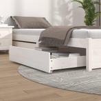 vidaXL Bedlades 2 st massief grenenhout wit, Verzenden, Nieuw, Wit, Hout
