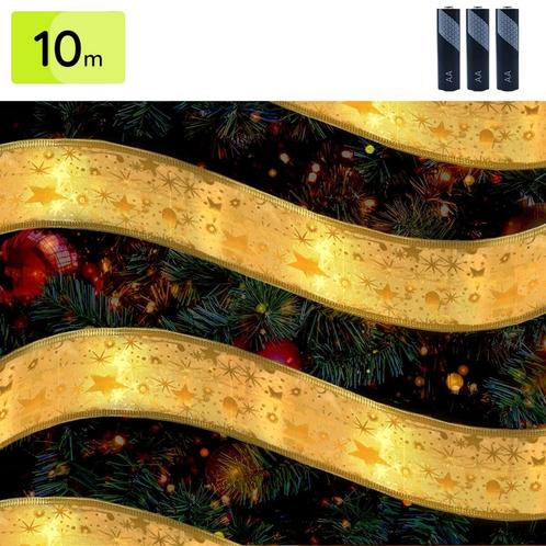 Kerstlint met Verlichting - 10m - Lint voor in de Kerstboom, Diversen, Kerst, Nieuw, Verzenden