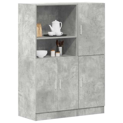 vidaXL 2-delige Keukenkastenset bewerkt hout betongrijs, Huis en Inrichting, Woonaccessoires | Wandplanken en Boekenplanken, Nieuw