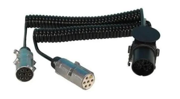 24 Volt Spiraalkabel Adapter van 1x15 polig naar 2x7 polig N, Auto-onderdelen, Elektronica en Kabels, Nieuw, Ophalen of Verzenden