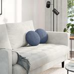 vidaXL Zitkussens 2 pcs Blauw Ø 30 cm Katoen Stof, Huis en Inrichting, Woonaccessoires | Kussens, Verzenden, Nieuw, Blauw