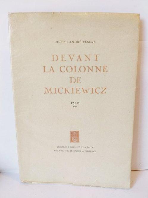 Joseph André Teslar - Devant la Colonne de Mickiewicz [envoi, Antiek en Kunst, Antiek | Boeken en Bijbels