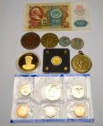 Wereld. Selection of coins and banknote incl. .999 gold