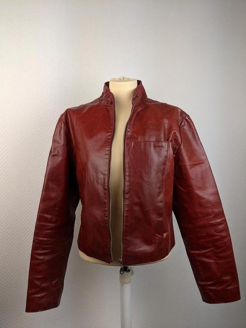 Red genuine leather jacket, Kleding | Dames, Jassen | Winter, Nieuw, Verzenden