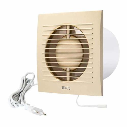 Europlast badkamerventilator 150 mm goud met trekkoord en, Doe-het-zelf en Verbouw, Ventilatie en Afzuiging, Ophalen of Verzenden