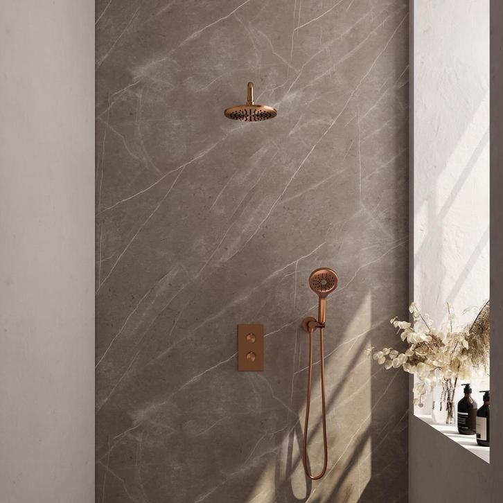 Brauer Copper Carving Thermostatische Regendoucheset Inbouw, Doe-het-zelf en Verbouw, Sanitair, Ophalen of Verzenden