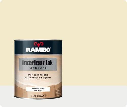 RAMBO INTERIEUR - VLOER LAK DEKKEND ZIJDEGLANS - Parelwit..., Doe-het-zelf en Verbouw, Verf, Beits en Lak, Lak, Wit, Nieuw, Minder dan 5 liter