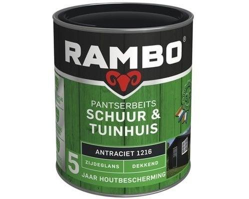 Rambo Pantserbeits Schuur en Tuinhuis Dekkend Zijdeglans..., Doe-het-zelf en Verbouw, Verf, Beits en Lak, Beits, Overige kleuren