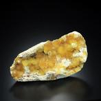 234g zeldzaam botryoïdaal geel FLUORITE & CALCITE cluster