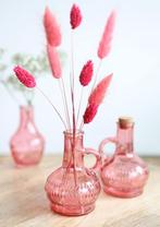 Gekleurd glazen flesje, vaasje, lille soft pink / stuk clear, Ophalen of Verzenden, Nieuw