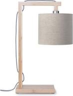 Table lamp Himalaya bamboo h.47cm/shade 18x15cm eco linen,, Antiek en Kunst, Antiek | Lampen, Verzenden