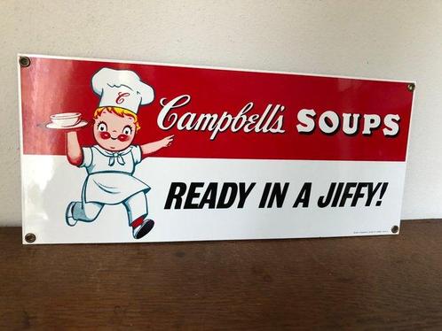 Campbells Soups. 1994. Ande Rooney. - Reclamebord - Emaille, Antiek en Kunst, Antiek | Wandborden en Tegels