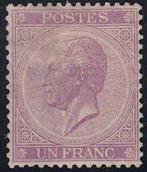 België 1865 - 1Fr. Leopold I in profiel, druk van Londen,, Postzegels en Munten, Postzegels | Europa | België, Gestempeld