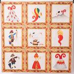Symbolen van de Napolitaense traditie - 9 werken op textiel, Antiek en Kunst