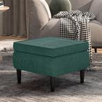 vidaXL Kruk met houten poten fluweel donkergroen, Huis en Inrichting, Stoelen, Verzenden, Nieuw