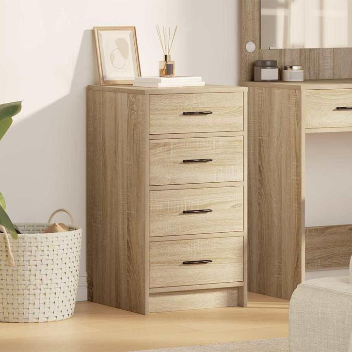 vidaXL Dressoir met lade Sonoma eiken 40 x 41 x 75 cm, Huis en Inrichting, Kasten | Dressoirs, Nieuw, Minder dan 50 cm, Overige houtsoorten