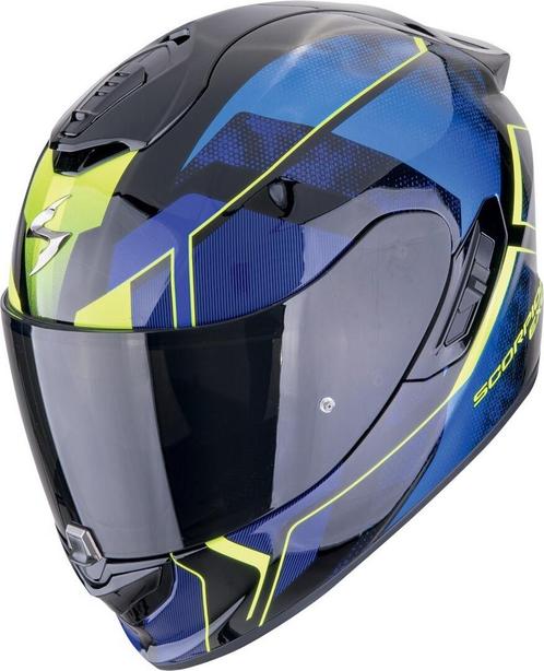 Scorpion EXO-1400 Evo II Air Intensio Zwart Blauw Geel, Motoren, Kleding | Motorhelmen, Integraalhelm, Heren, XXL, Nieuw met kaartje