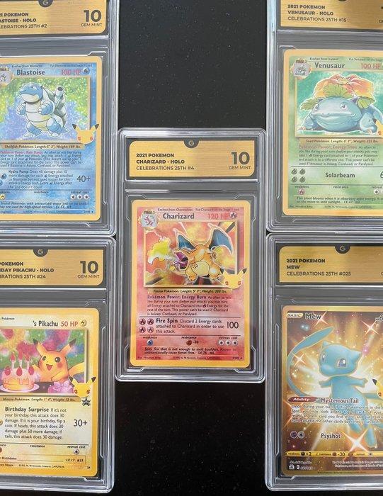 Pokémon - 5 Graded card - Blastoise, Charizard, Mew,, Hobby en Vrije tijd, Verzamelkaartspellen | Pokémon