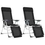vidaXL Campingstoelen met voetensteun 2 st inklapbaar, Verzenden, Nieuw
