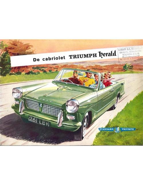1961 TRIUMPH HERALD CABRIOLET BROCHURE NEDERLANDS, Boeken, Auto's | Folders en Tijdschriften