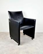 Mooie Artifort Montana stoelen zwart leer verrijdbaar, Huis en Inrichting, Stoelen, Vijf, Zes of meer stoelen, Modern, Gebruikt