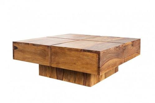 Salontafel BOLT 70cm sheesham hout - 43673, Huis en Inrichting, Tafels | Salontafels, Ophalen of Verzenden