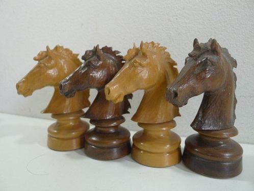 RARE - XXL jeu déchecs en buis plombé & feutré échiquier 75, Antiek en Kunst, Curiosa en Brocante