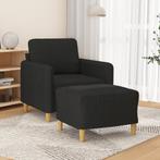 vidaXL Fauteuil met voetenbank 60 cm stof zwart, Huis en Inrichting, Banken | Bankstellen, Eenpersoons, Verzenden, Nieuw, Minder dan 150 cm