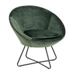 *WOONWINKEL* Ronde Fauteuil Fluweel Groen, Huis en Inrichting, Fauteuils, Verzenden, Nieuw, Stof
