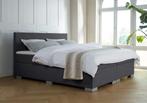 ACTIE! Boxspring Andorra 140 200 Antraciet, Huis en Inrichting, Verzenden, Nieuw, 140 cm, Twijfelaar