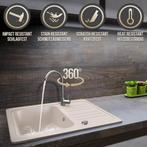 Aquamarin® granieten keukenwastafel - inclusief afvoerset, k, Verzenden, Zo goed als nieuw