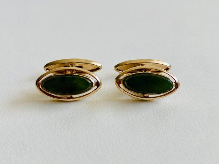 Zilver - Manchetknopen - Jade, Antiek en Kunst, Antiek | Goud en Zilver