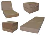 Opvouwbaar matras - logeermatras - 195x65x15 cm - cappuccino, Huis en Inrichting, Ophalen of Verzenden, Nieuw