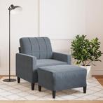 vidaXL Fauteuil met voetenbank 60 cm fluweel donkergrijs, Verzenden, Nieuw, Eenpersoons, Stof