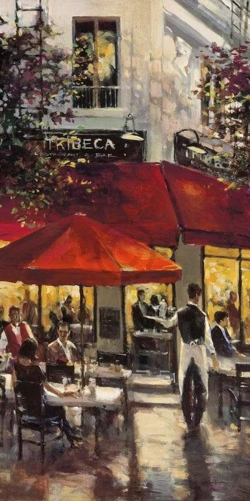 Kunstdruk Brent Heighton - Tribeca Bar 40x80cm, Huis en Inrichting, Woonaccessoires | Schilderijen, Tekeningen en Foto's, Nieuw