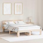 vidaXL Bedframe met hoofdeinde Bruin 140 x 200 cm Massief, Huis en Inrichting, Slaapkamer | Bedden, Verzenden, Nieuw, Bruin, Hout