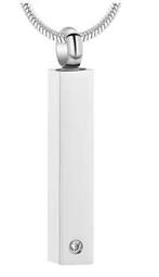 Assieraad, ashanger rvs staaf zilver met steentje, Overige materialen, Nieuw, Kruis of Symbool, Zilver