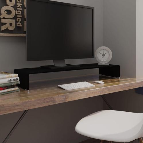 vidaXL TV-meubel/monitorverhoger zwart 100x30x13 cm glas, Huis en Inrichting, Kasten | Televisiemeubels, Nieuw, Verzenden