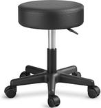 Zadelkruk - Kruk op wielen - Rolkruk - Draaikruk - Zwart - T, Verzenden, Zo goed als nieuw