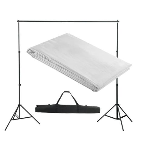 vidaXL Achtergrondsysteem 300x300 cm wit, Audio, Tv en Foto, Fotografie | Fotostudio en Toebehoren, Nieuw, Verzenden