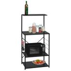 vidaXL Magnetronkast 60x39,6x123 cm bewerkt hout zwart, Huis en Inrichting, Keuken | Keukenbenodigdheden, Verzenden, Nieuw