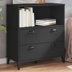 vidaXL Boekenkast VIKEN 80x40x90 cm bewerkt hout zwart, Huis en Inrichting, Kasten | Boekenkasten, Verzenden, Nieuw, Overige houtsoorten