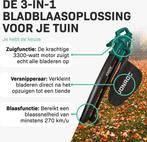2dekans | VONROC Bladblazer – Zuigen & Versnipperen – 3300 W, Ophalen of Verzenden, Zo goed als nieuw