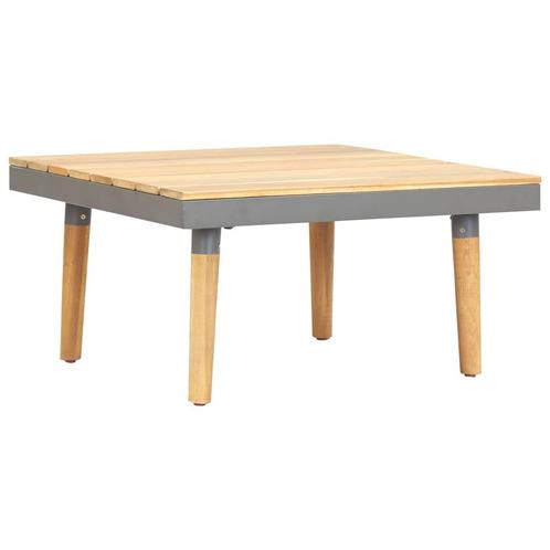vidaXL Tuintafel 60x60x31,5 cm massief acaciahout, Huis en Inrichting, Tafels | Salontafels, 50 tot 100 cm, Nieuw, Overige houtsoorten