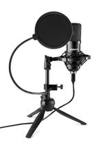 Vonyx CM300B USB studio microfoon met popfilter - Zwart, Muziek en Instrumenten, Microfoons, Nieuw, Verzenden