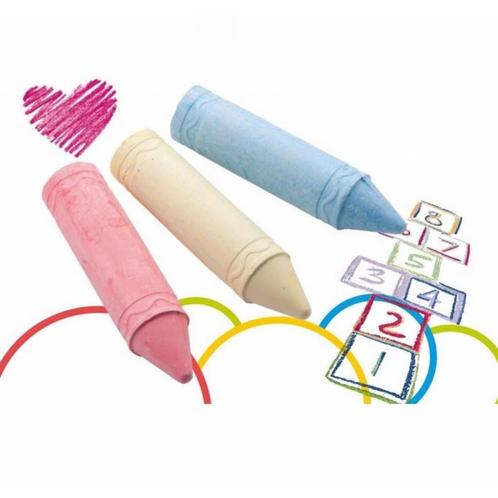 Eddy Toys XL Stoepkrijt - Vrolijke Kleuren - Set van 3 -..., Kinderen en Baby's, Speelgoed | Overig, Nieuw, Ophalen of Verzenden
