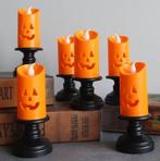 Halloween oranje flikkerende led kaars lights candle met, Ophalen of Verzenden, Nieuw